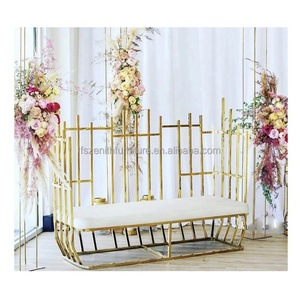 Hotel Banquet dining chair gold royal sofa queen king throne chairs luxury wedding cage chair for bride