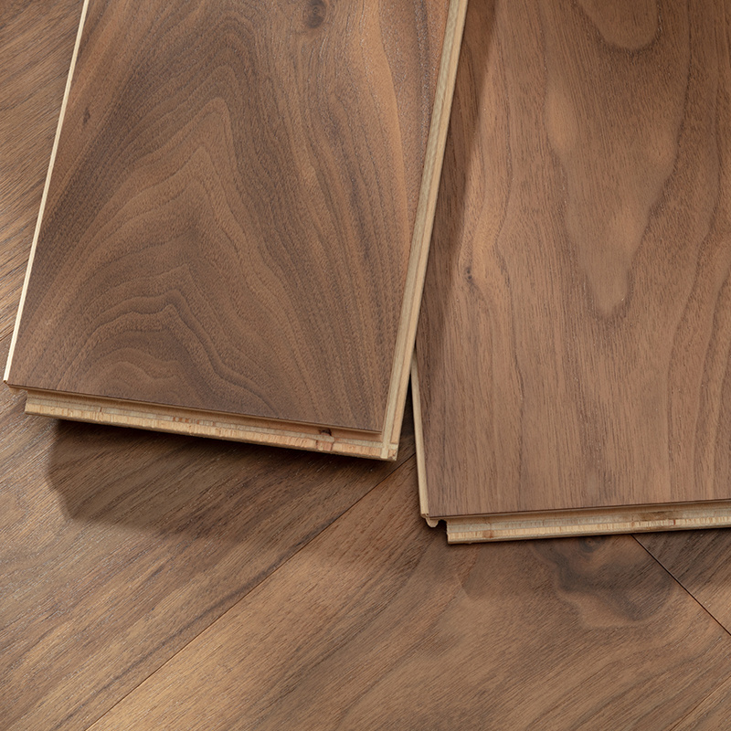 Museum Engineered Wood Flooring Modern Walnut Multi-layer Solid Indoor Flooring 1215mm Length Veneer 1.2mm Interior Decoration