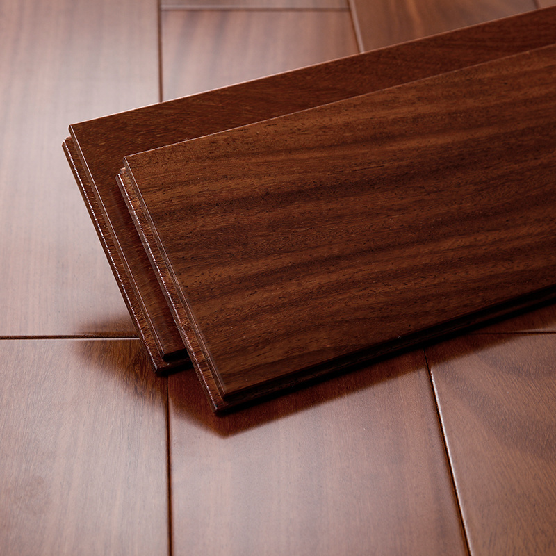 Natural wood glossy solid wood flooring rosewood color mahogany solid wood heart waterproof hardwood floor