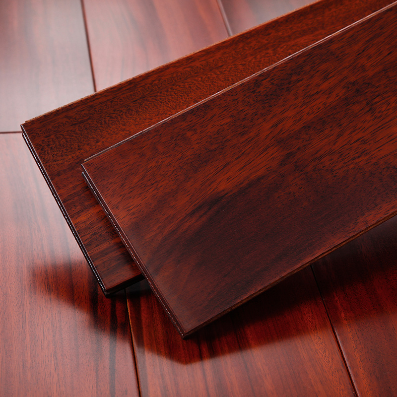 Indoor Solid Wood Flooring Okan Base Material 18mm Thick Wooden Floor Design Rosewood