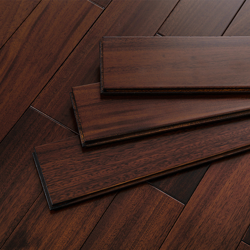 American Versailles OKAN solid wood flooring indoor waterproof Walnut color dark herringbone hardwood flooring