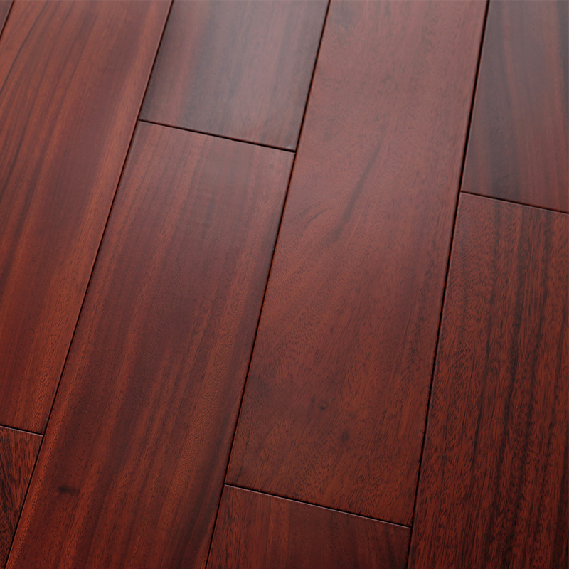 Indoor Solid Wood Flooring Okan Base Material 18mm Thick Wooden Floor Design Rosewood