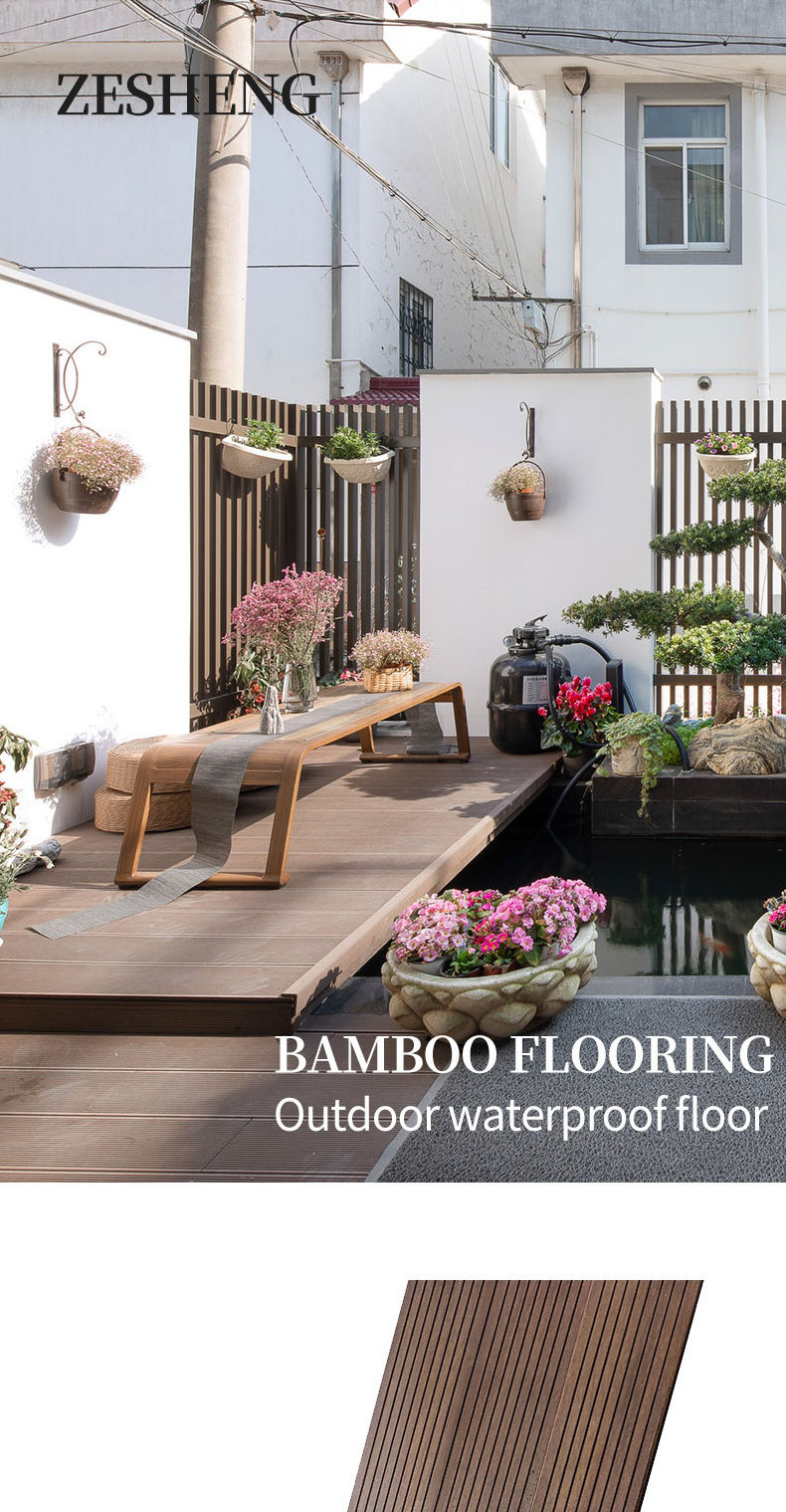 Greenway Outdoor Bamboo Flooring Outdoor Square Modern Strand Woven Bamboo Flooring Click Float Solid Bamboo