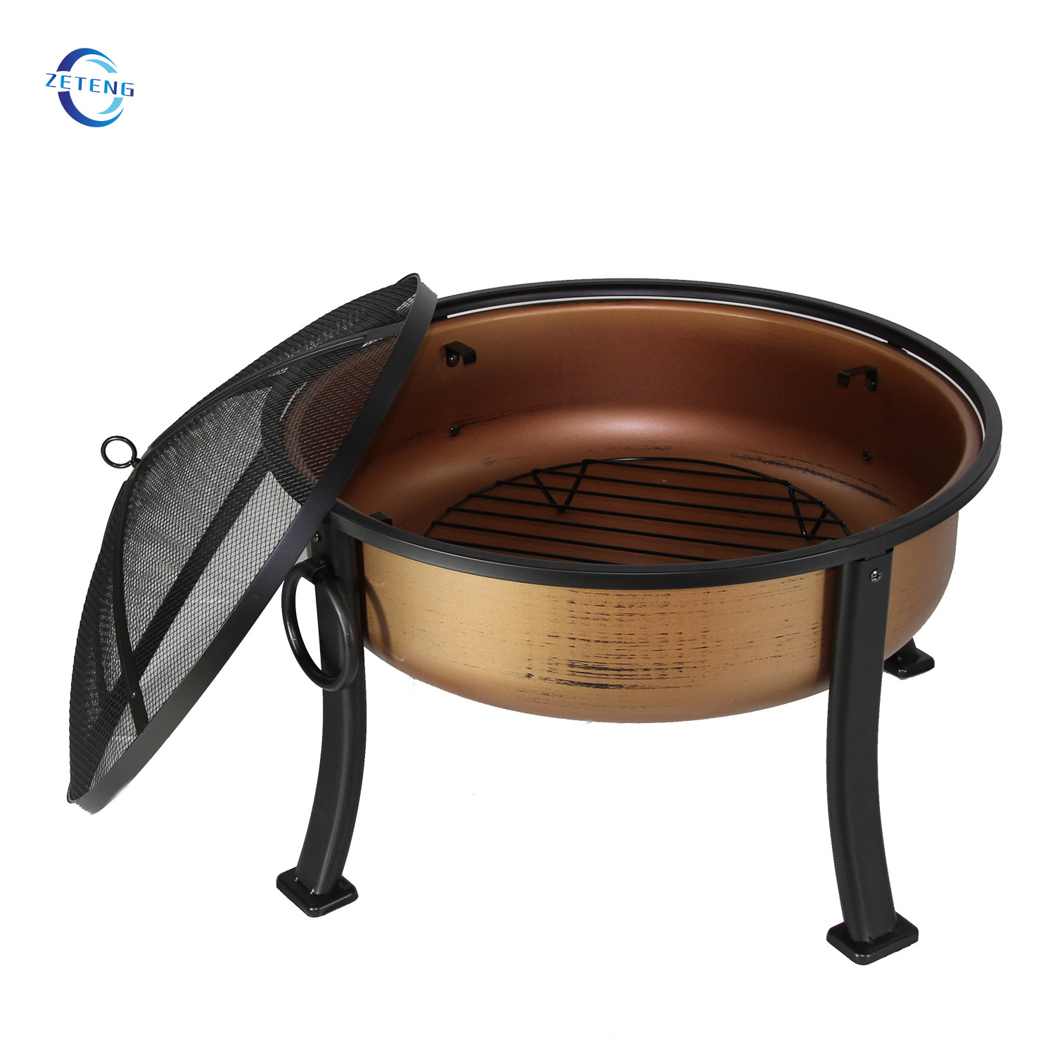 ZT 19 INCH Outdoor fire pit Patio heater indoor bowl bronze firepit