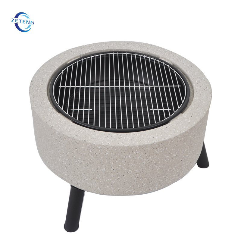 Magnesium Oxide Base Fire Bowl Patio Wood Burning Heater Heater Customized Iron Frame Metal Stand Firepit Outdoor MGO Fire Pit