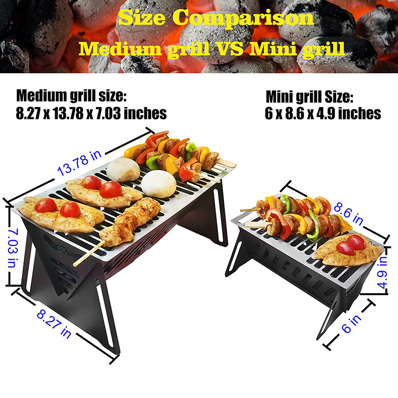 Barbecue Grill Charcoal Outdoor Portable Set Machine Steel Small Braai Stand Folding Bbq Grills