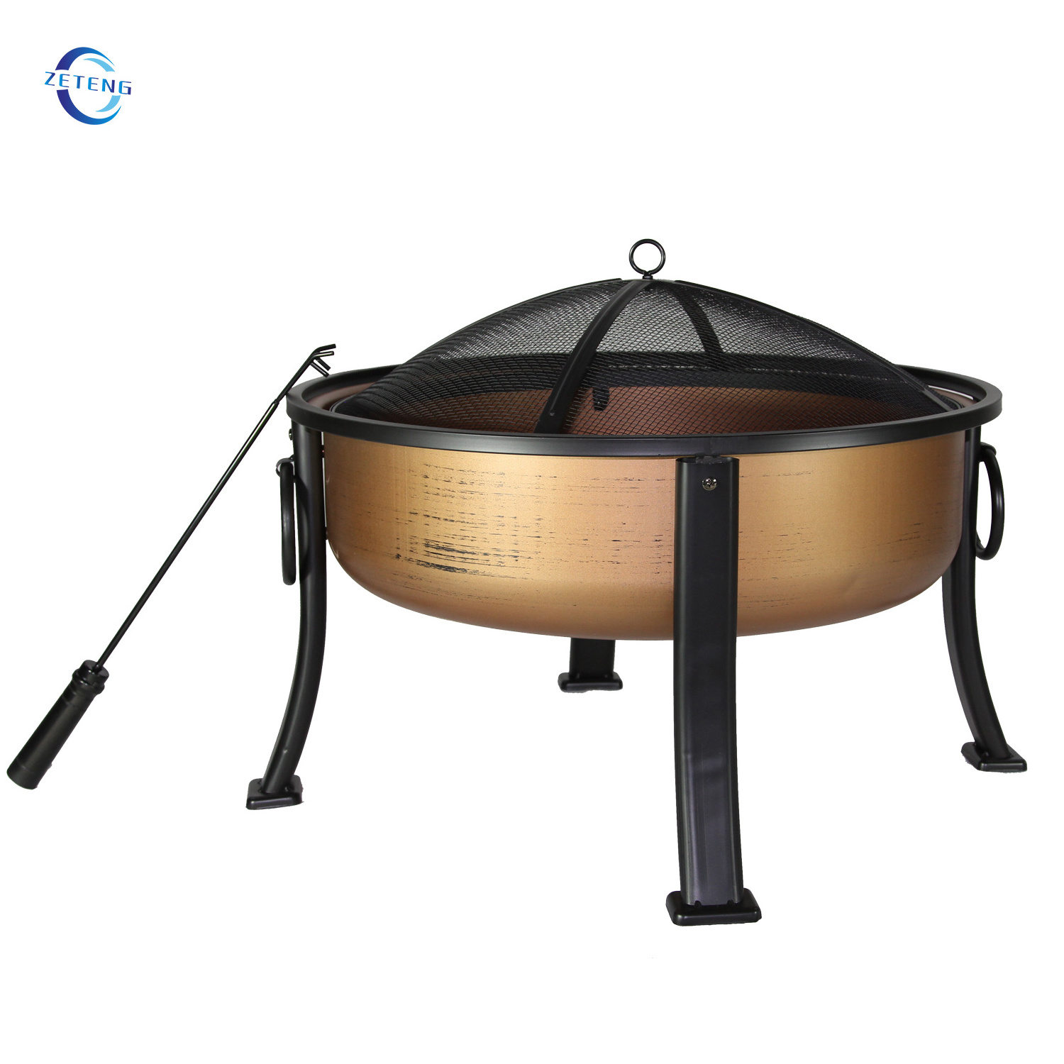 ZT 19 INCH Outdoor fire pit Patio heater indoor bowl bronze firepit