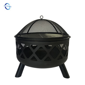 Outdoor fire pit wood burning firebowl garden round steel fire pits bbq grill