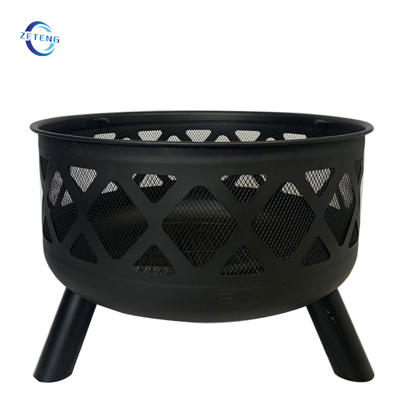 Outdoor fire pit wood burning firebowl garden round steel fire pits bbq grill