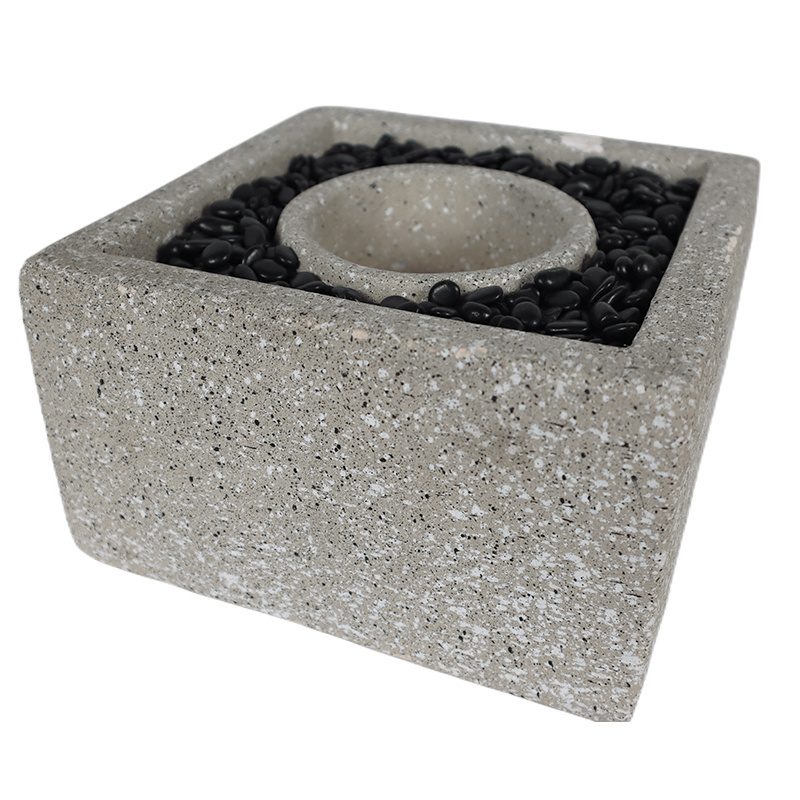 Table Top Fire Pit Garden Mini Concrete Tabletop Ethanol Fire Pit Outdoor Freestanding Tabletop Portable Bioethanol Fireplace