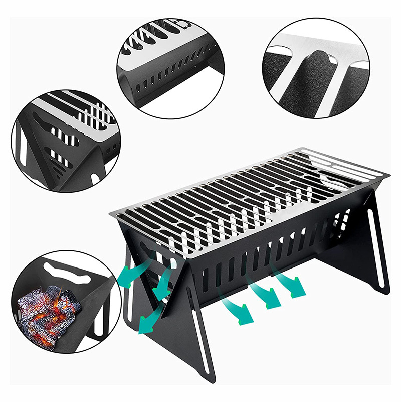 Barbecue Grill Charcoal Outdoor Portable Set Machine Steel Small Braai Stand Folding Bbq Grills