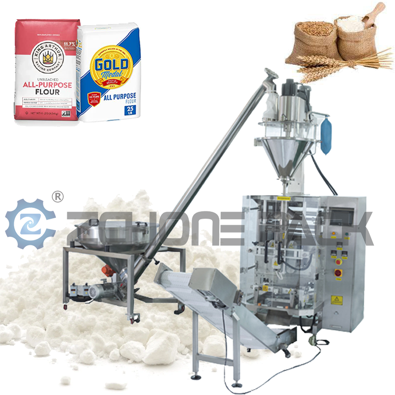 Sus 304 Fully Automatic Vertical Powder Packing Machine 1kg 2kg 5kg Bagging Cassava Wheat Flour Packaging Machine