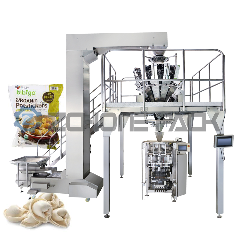 Frozen Food Automatic Packaging Machine Dumplings Chicken Beef Steak Frozen Food Roll Film Bag-Making Machine