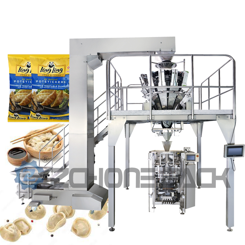 Frozen Food Automatic Packaging Machine Dumplings Chicken Beef Steak Frozen Food Roll Film Bag-Making Machine