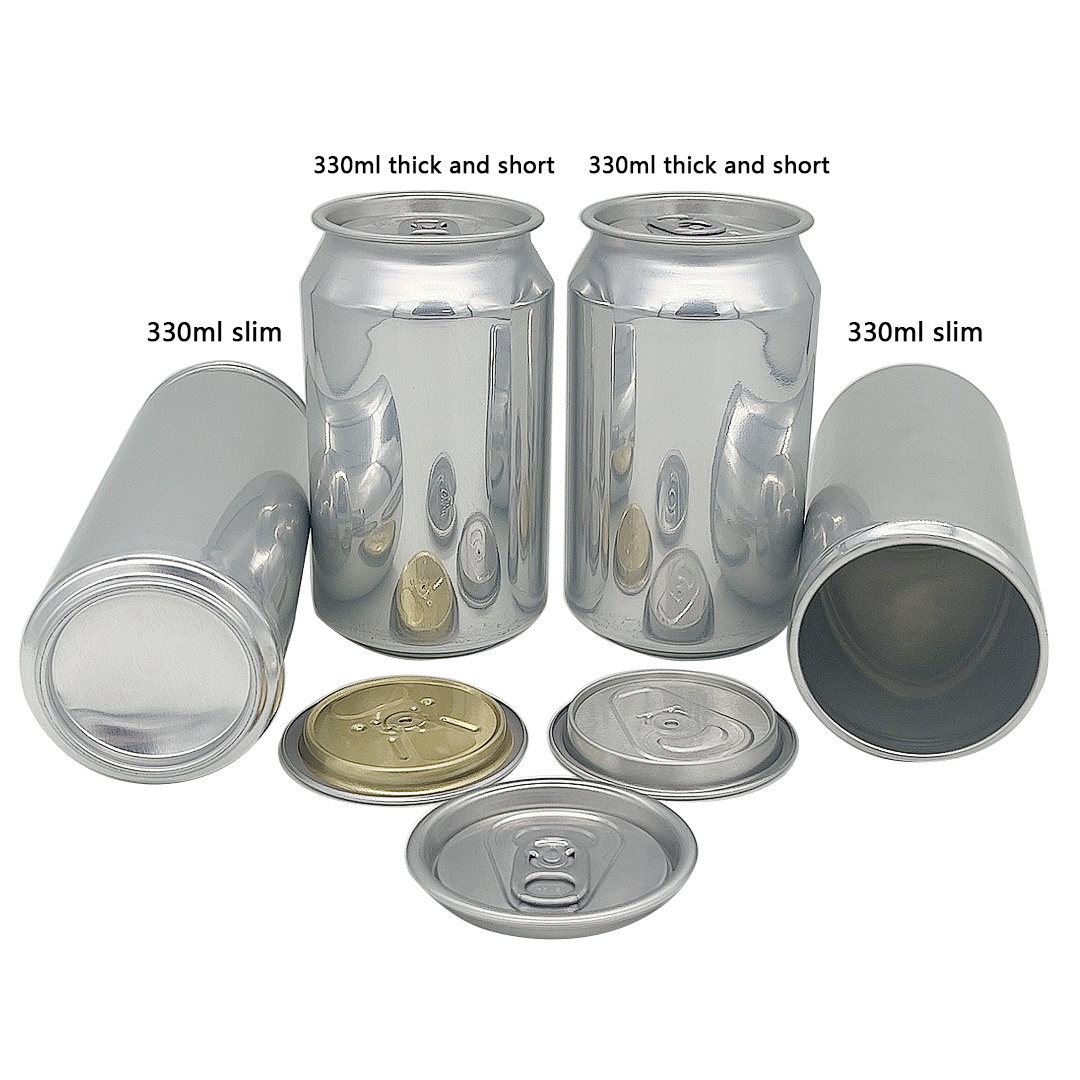 China packaging cans manufacturers empty aluminum 330ml soda juice sealed easy-open lid aluminum can supplier