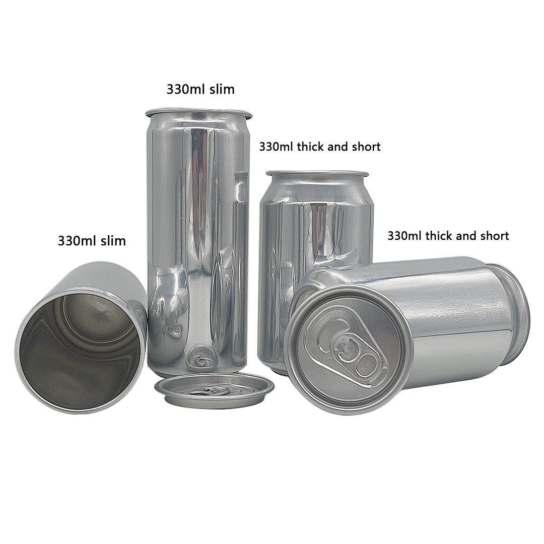 China packaging cans manufacturers empty aluminum 330ml soda juice sealed easy-open lid aluminum can supplier