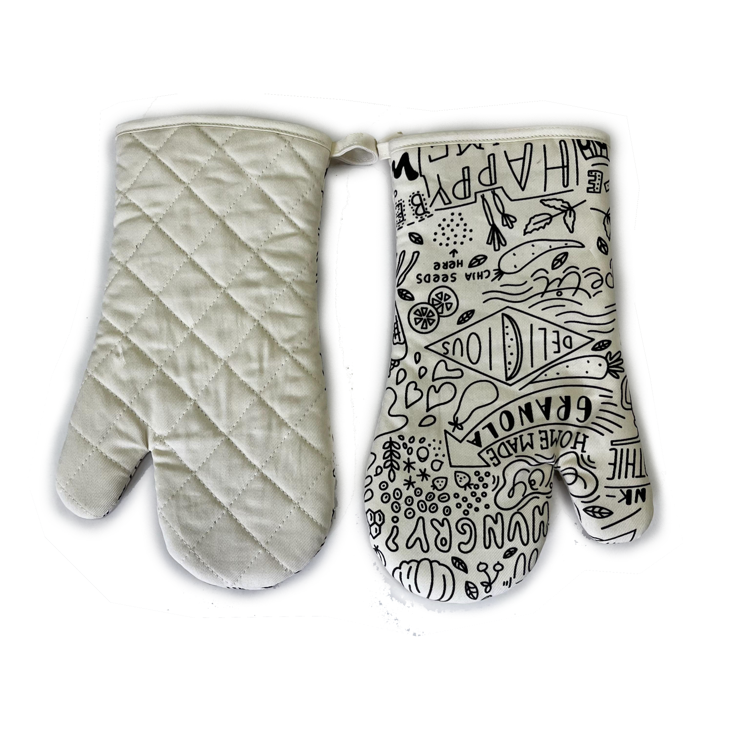 Promotional Durable Custom Oven Glove Printing Indoor Outdoor Kitchen Baking Restaurant BBQ Cotton Polyester Oven Mitt