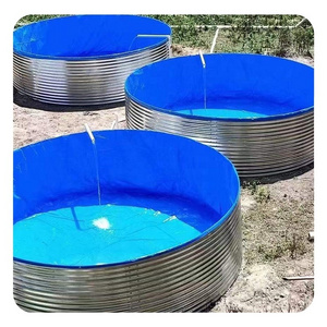 Customized RAS System Flexible Portable Biofloc PVC Tarpaulin Waterproof Canvas Fish Farming Tank Aquaculture Fish Pond for sale