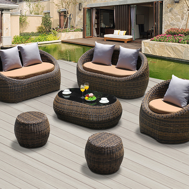 Hot Sell Outdoor Cheap Price Modern Luxury Custom Size  Garden Furniture Sofa Set Rattan Wicker Sofas