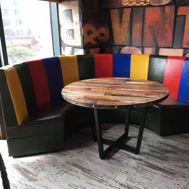 round booth seating leather sofa  u shape restaurant booth seating