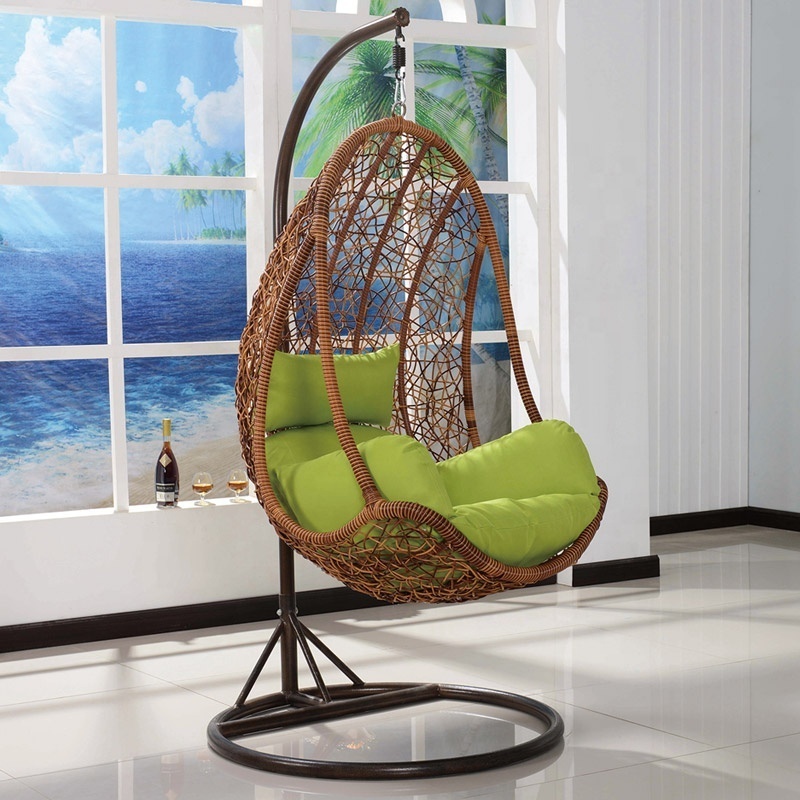 Rattan Cane Furniture Metal Egg Hanging Swing Chair Rattan Swing Egg Chair Rattan Cane Furniture