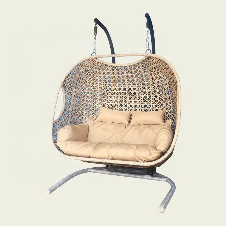 Wholesale Outdoor Garden Furniture Hanging Chairs Swing Standing Double Hanging Wicker Egg Chair