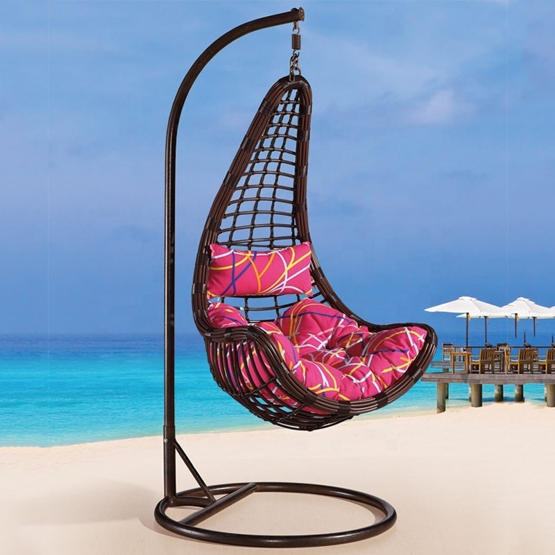 Rattan Cane Furniture Metal Egg Hanging Swing Chair Rattan Swing Egg Chair Rattan Cane Furniture