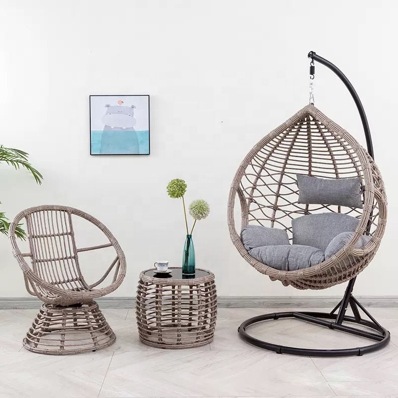 Swing Garden Outdoor Set Luxury Kids Parts Furniture Bed Canopy Egg Wrought Iron Rattan Wicker Swing Chair