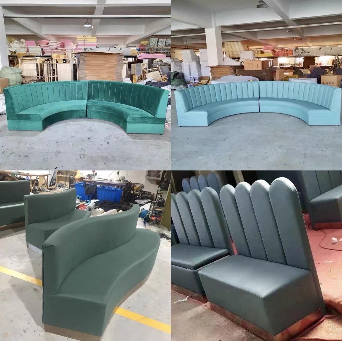 round booth seating leather sofa  u shape restaurant booth seating