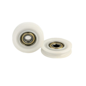 Cheap 608zz bearing pulley wheel small U groove nylon furniture wheel sliding furniture wheel