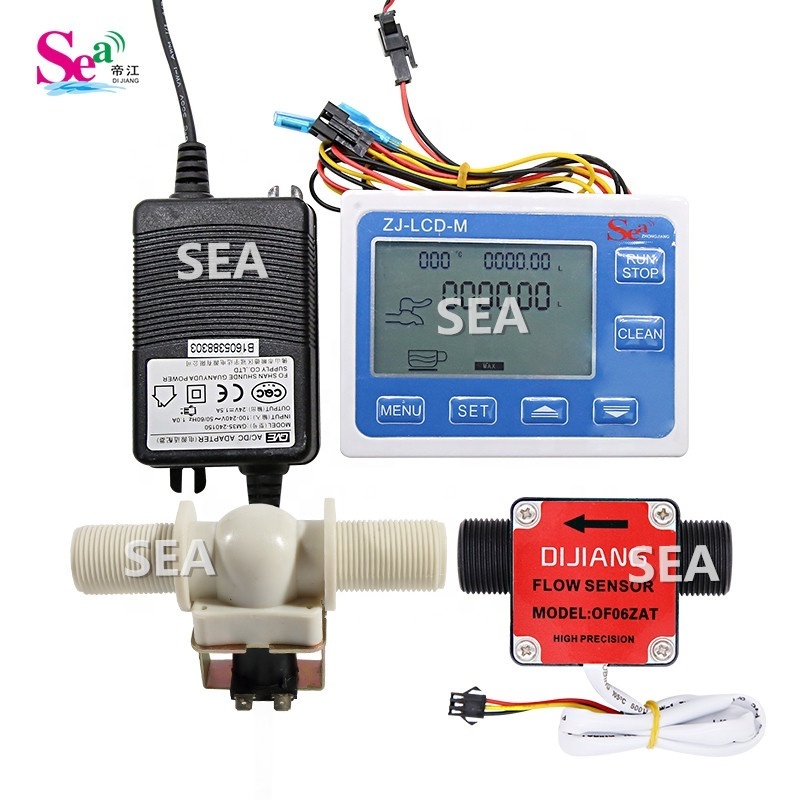 Full set of 3/4'' Gear Sensor LCD Display Indicator Controller Fuel Flow Sensor Diesel Petrol Machine Quantitative Counter Meter