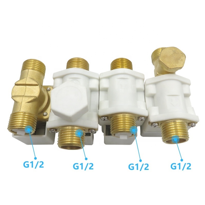 G1/2'' Brass electric solenoid valve N/C 12v 24v 220v Water Air Inlet Flow Switch for solar water heater valve