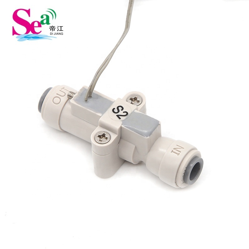 DIJIANG Plastic 1/4'' Water Flow Switch Normally Open Type Magnetic Reed Switch 0-110VDC/0.5A Liquids Sensor Flow Rate 300ml/min