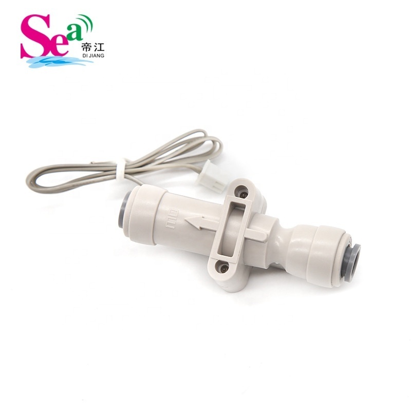 DIJIANG Plastic 1/4'' Water Flow Switch Normally Open Type Magnetic Reed Switch 0-110VDC/0.5A Liquids Sensor Flow Rate 300ml/min