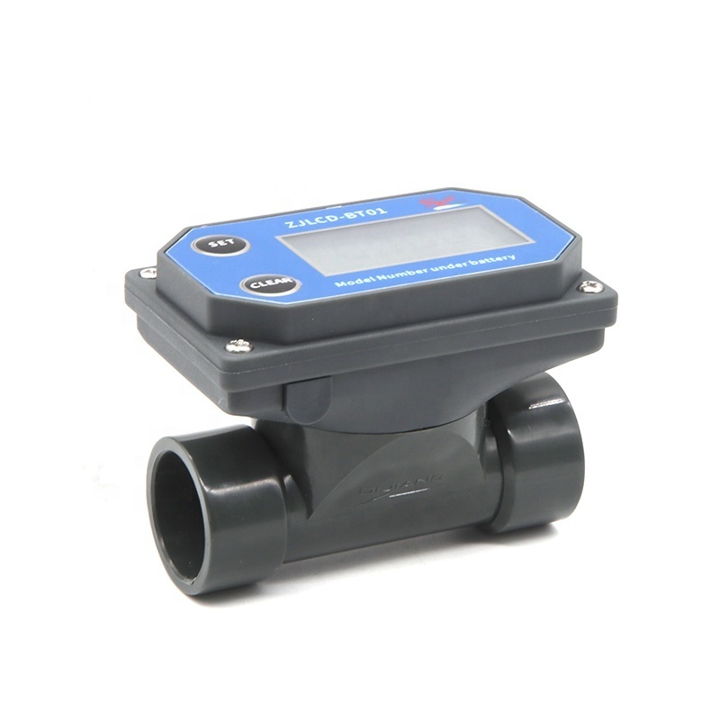 Level Measuring Instrument DN20 LCD Flow Totalizer Meter PVC Fast Connect 10-150L/min 84 Pulses Liter Water For Swimming Pool