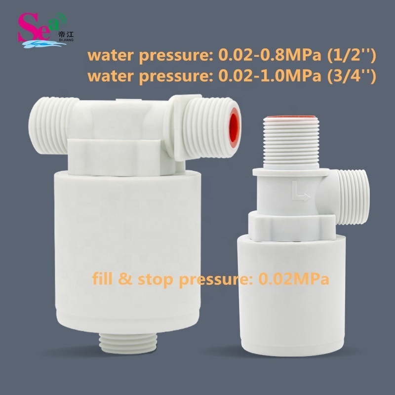 Basin Faucet Kitchen Valve DN15 Water Level Control 1/2'' 3/4'' Automatically Fill & Stop Valve Nylon Float Ball