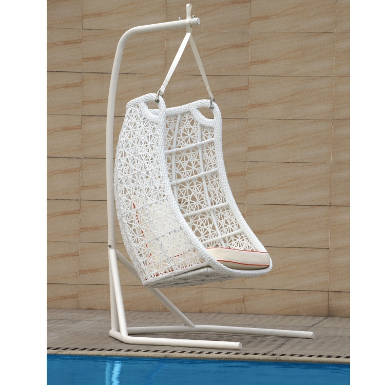 Modern Outdoor Patio Hanging Rattan Swing Chair Egg Chair Outdoor Hammock with Metal Stand