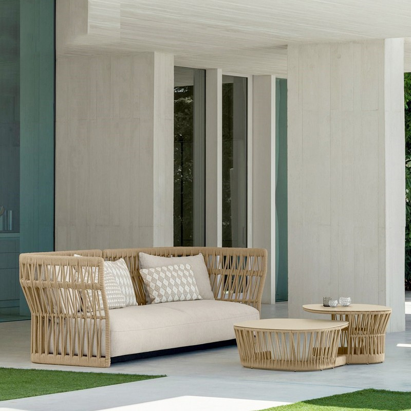 High quality villa leisure garden outdoor furniture patio outdoor sofa hand woven rattan sofa set