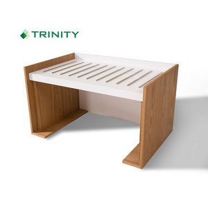 Customized modern wooden hotel furniture luggage bench manufacturer solid wood luxury style hotel room luggage rack