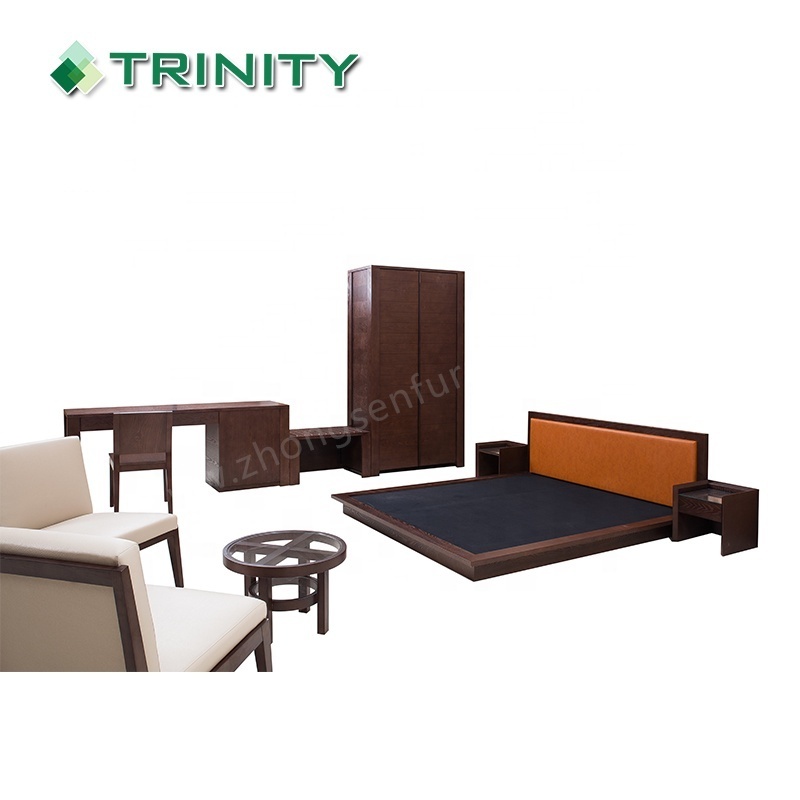 Customized Three Star Modern Wooden Solid Wood Complete Hotel Room Furniture Packages