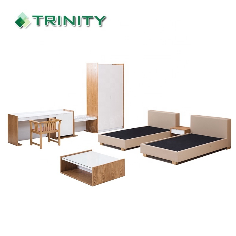 Customized Three Star Modern Wooden Solid Wood Complete Hotel Room Furniture Packages