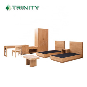 Customized Three Star Modern Wooden Solid Wood Complete Hotel Room Furniture Packages