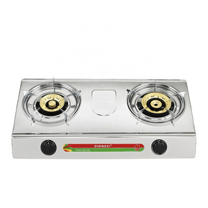 Bangladesh 2 burner spare parts of gas stove burner Stainless Steel 2 Burner Gas Cooker Table Top Stand Kitchen Cooktops