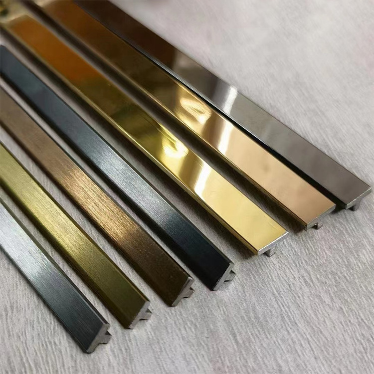 Free Sample Ceramic Wall Tile Trim Stainless Steel T Shape Edge Tile Trim Profile For Wall Decoration