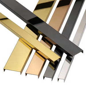 Customized Metal Gold Mirror Decorative Profiles Stainless Steel U Shape Trim