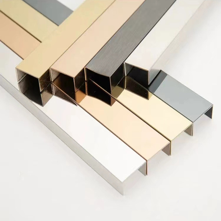 Customized Metal Gold Mirror Decorative Profiles Stainless Steel U Shape Trim