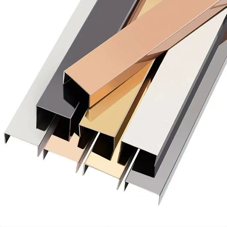 Stainless Steel U Profile Decorative SS 304 Mirror Finish Stainless Steel Tile Trim