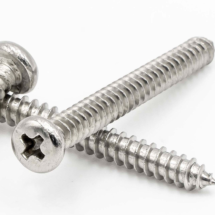 Top Quality Drive Type Thread Stainless Screw Steel 304 316 Phillips Micro Phillips Pan Round Head Self-Tapping Screw