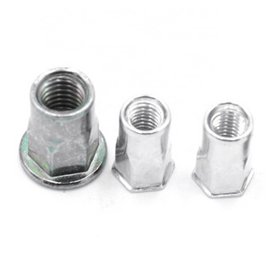 M4 - M12 Stainless Steel Flat Head Open End Semi Hex Rivet Nut Aluminium Knurled Closed Pop Blind Hex Coupling Nuts