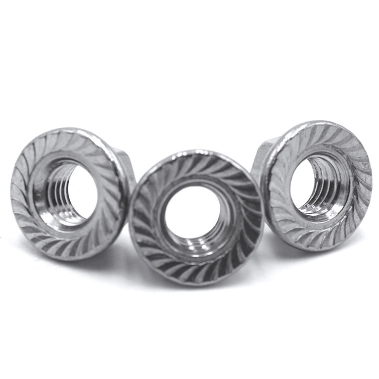 Manufacturer Stainless Steel Special Type Galvanized Round Self Locking Hex Flange Nut With Serrated